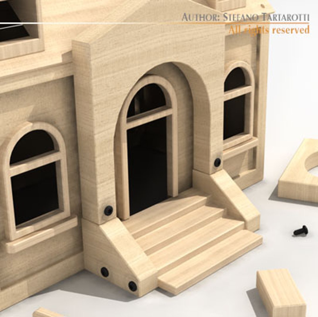 3d Wooden Toy House Model