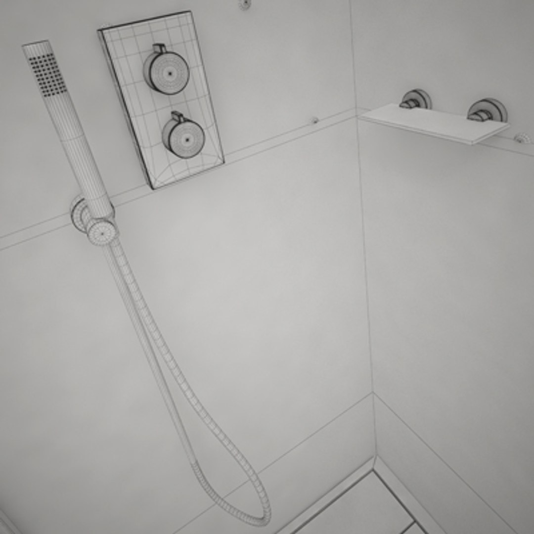 Compact Bathroom Shower 3d Model
