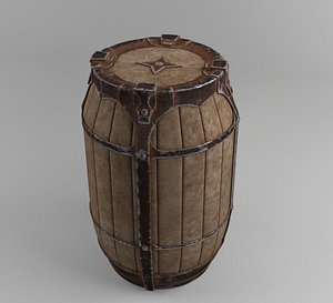 3D model wooden barrel