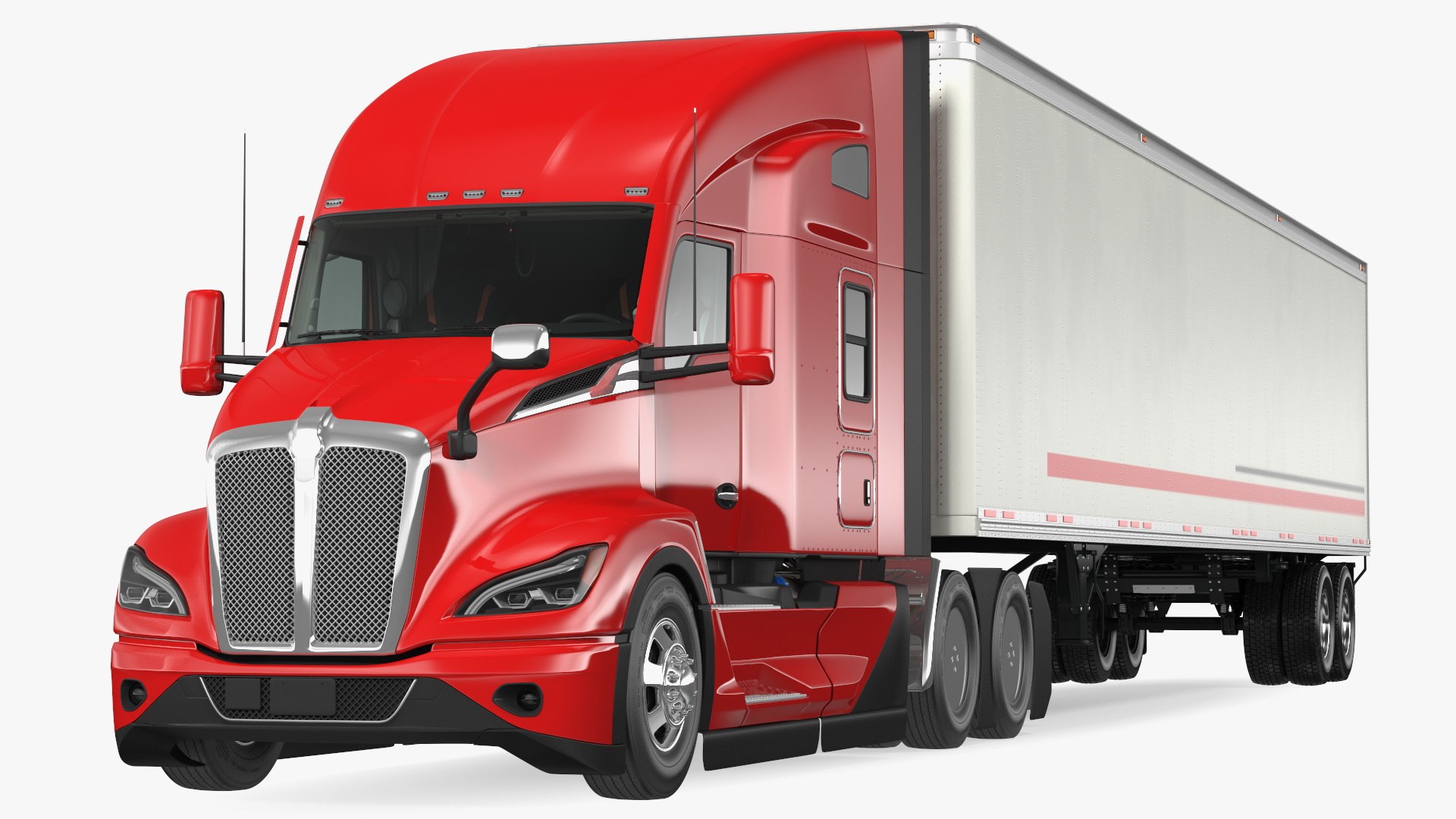 New Generation Truck with Semi Trailer 3D model preview