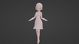 Girl pink dress princess