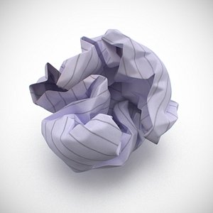 3d model crumpled ball paper