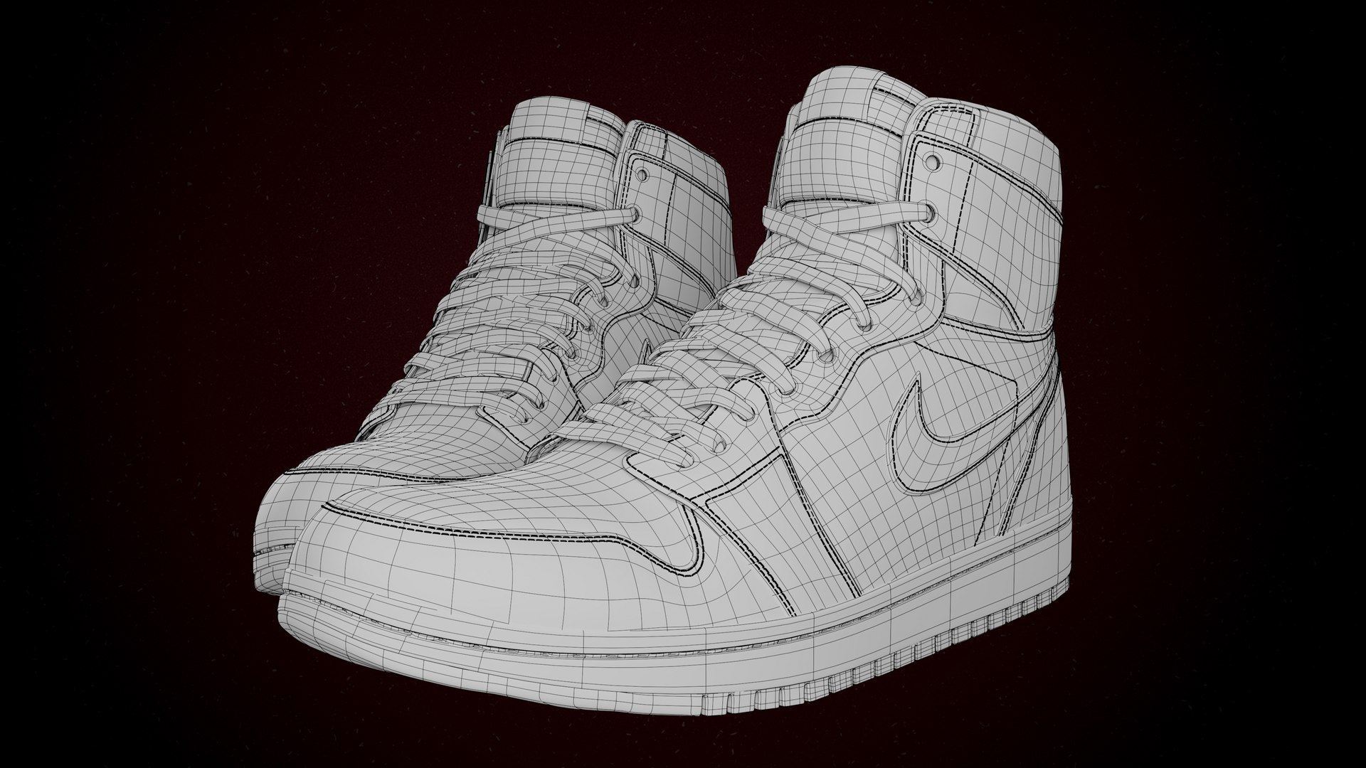 Air Jordan 1 Retro High Detail Model PBR 3D Model 3D Model 3D Model ...