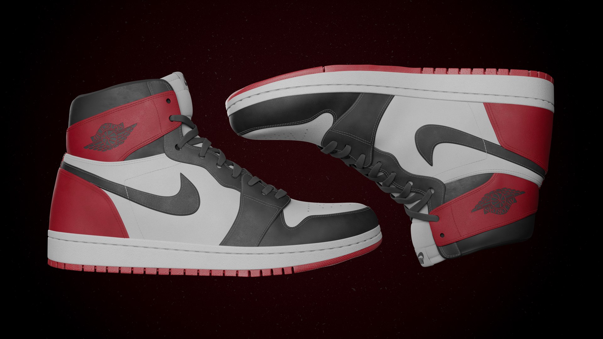 Air Jordan 1 Retro High Detail Model PBR 3D Model 3D Model 3D Model ...