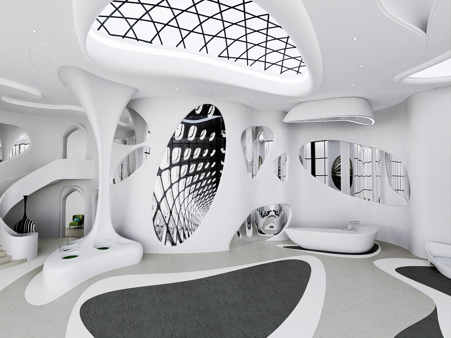 3D Parametric Modern Hall Interior - TurboSquid 2473287