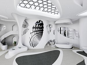 3D Parametric Modern Hall Interior