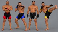 Martial Arts Fighter Character Rigged Game Ready MMA Low-poly 3D model