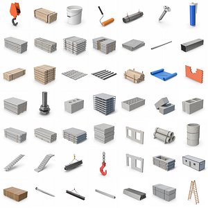 3D Construction Models Bundle model