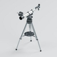 Refractor Telescope with Equatorial Mount Counterweight and Tripod