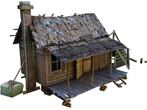 3d old village house model