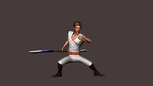 3D model Staff weapon Animations
