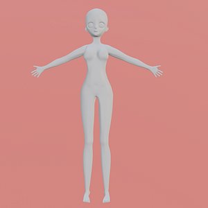 CUERPO HUMANO FEMENINO LOW POLLY