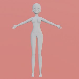 CUERPO HUMANO FEMENINO LOW POLLY