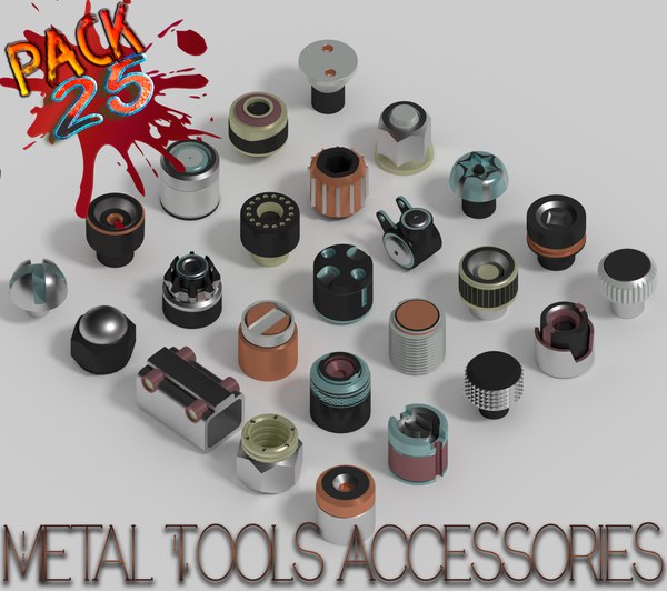 3D model metal tools accessories