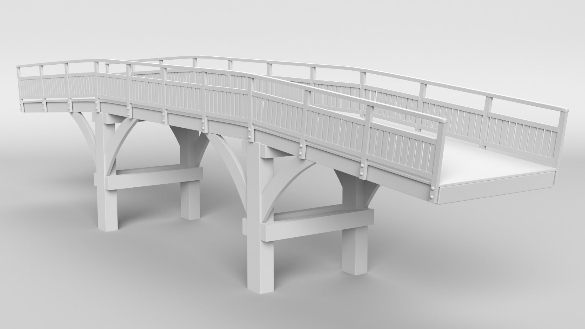 3D wooden road bridge model - TurboSquid 1674972