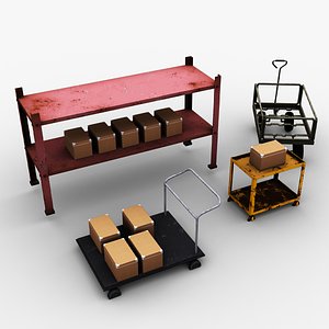 Trolley Cart Lowpoly 3D model