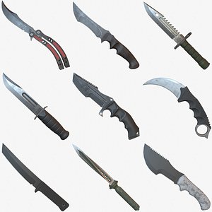3D Knives pack model