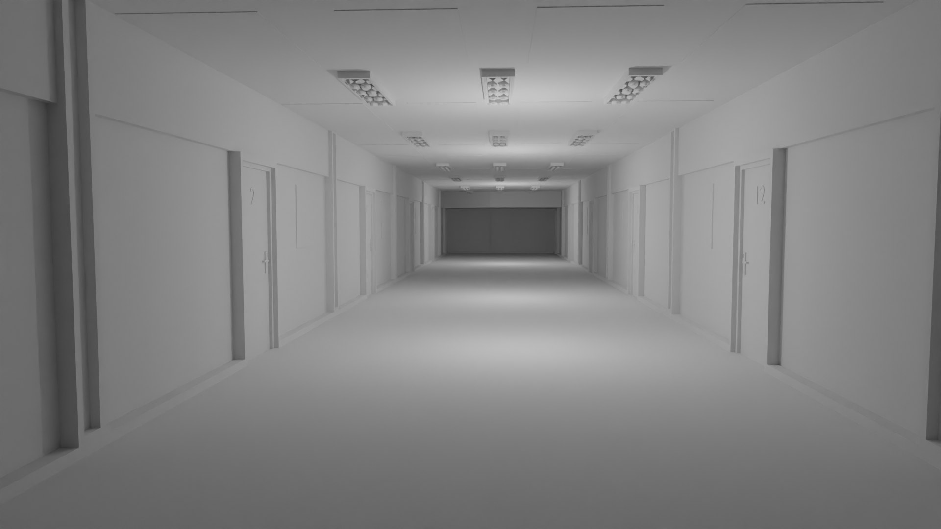 3D Hotel Corridor No Material - TurboSquid 2178781