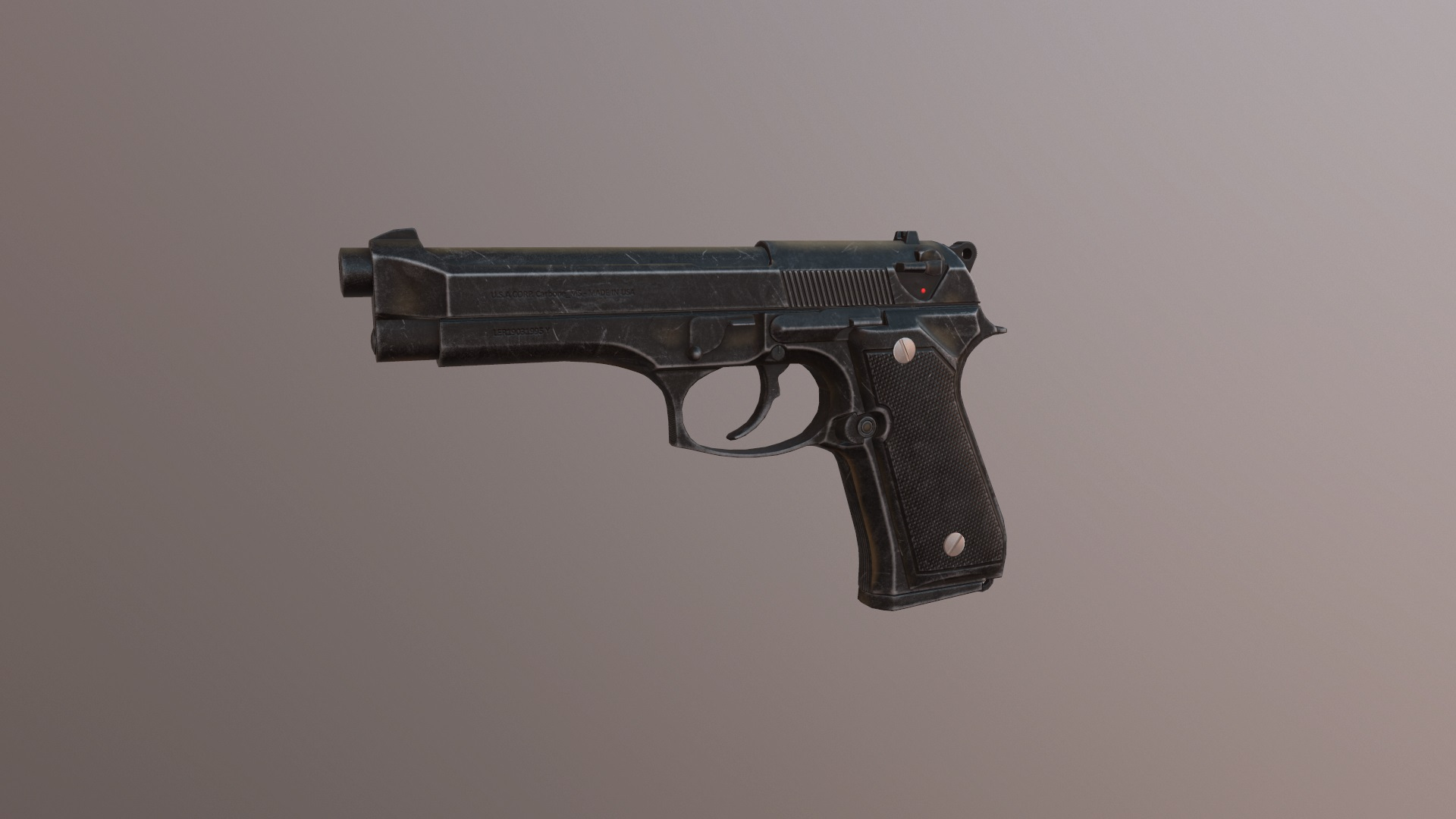 3d Beretta 92fs Ready Pistol Model