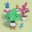 Stylized Cartoon Houseplant Collection