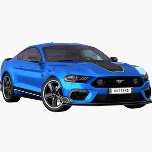 realistic mustang 2021 opening 3D model