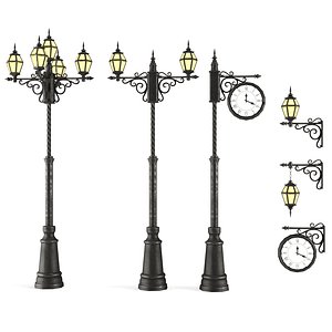 clock street old 3D model