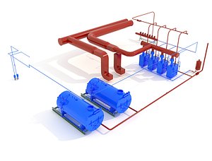 Industrial boiler room