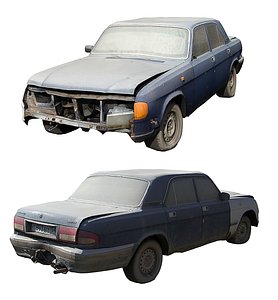 3D old soviet car volga