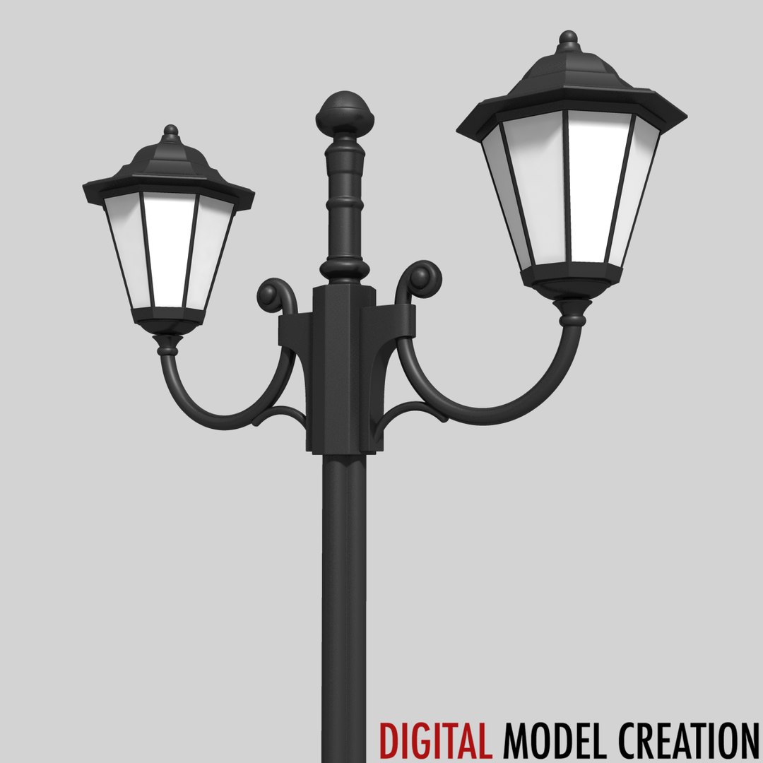 3d cast iron street lamp