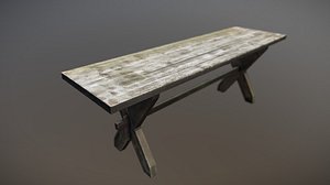 worn table garden 3D model