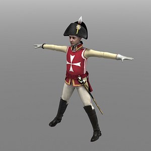 chevalier guard officer 3d model