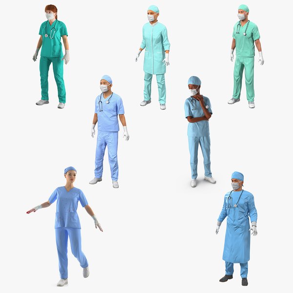 3D rigged doctors 3 model