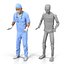 3D rigged doctors 3 model