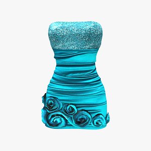 Strapless Prom Dress with Roses