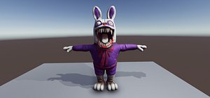 3D Creepy Mascot Killer Bunny Toy - Plushie Horror Doll model
