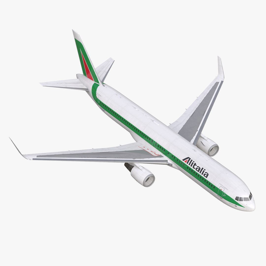 Boeing 767-300ER Alitalia Rigged 3D Model 3D model preview