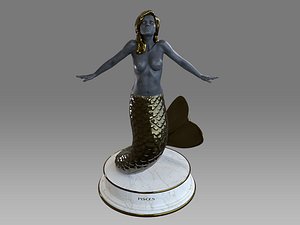 female zodiac sign pisces 3D model
