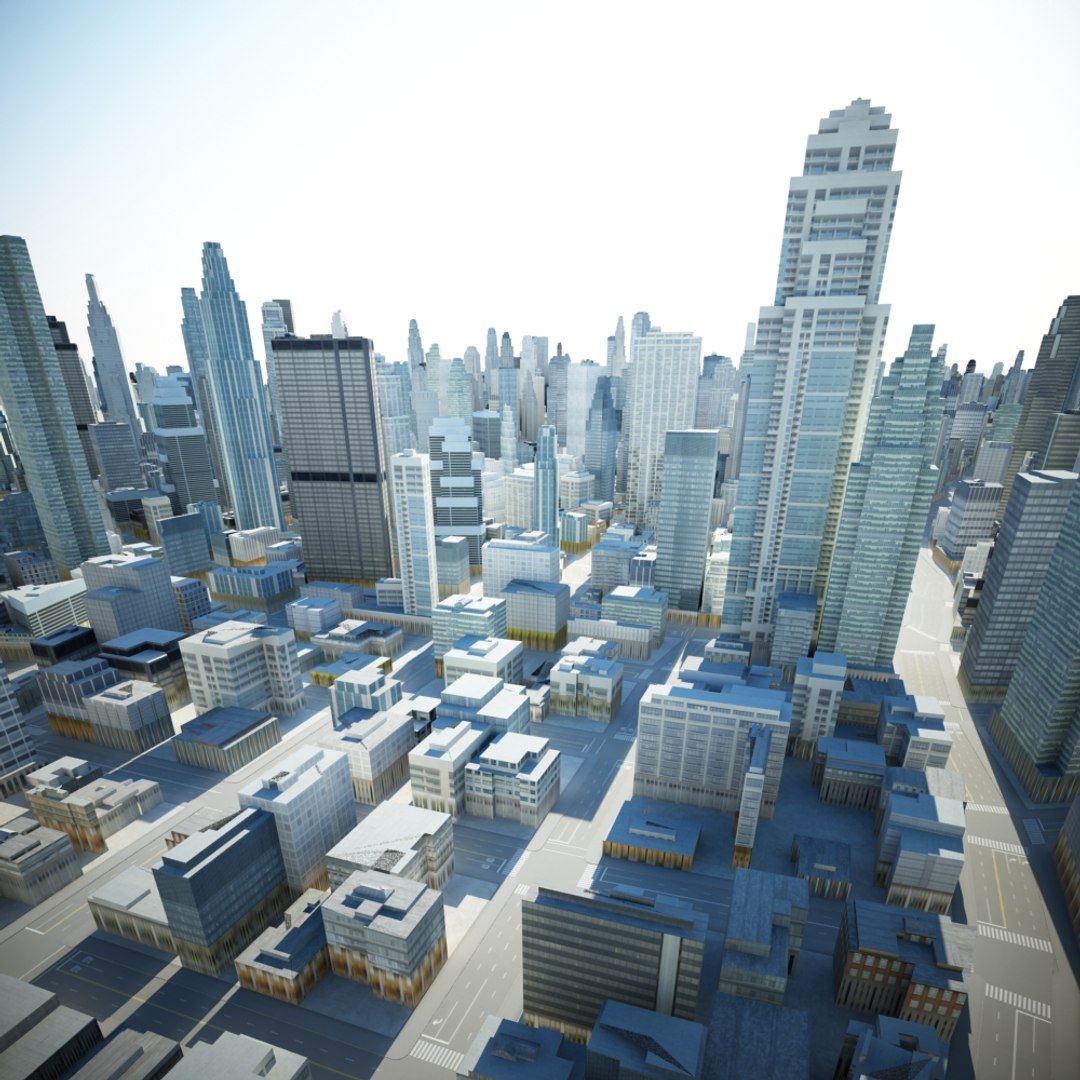 3d Model Cityscape Scene Highrise