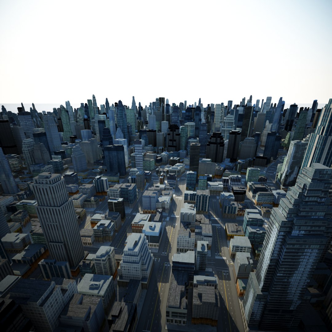 3d Model Cityscape Scene Highrise