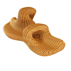 3D model Parametric bench 08