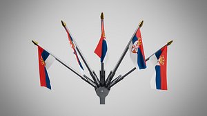 Wall Mount Flags 5 Of Serbia