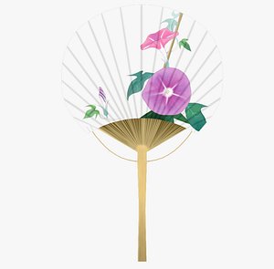 japanese uchiwa handfan 3D model