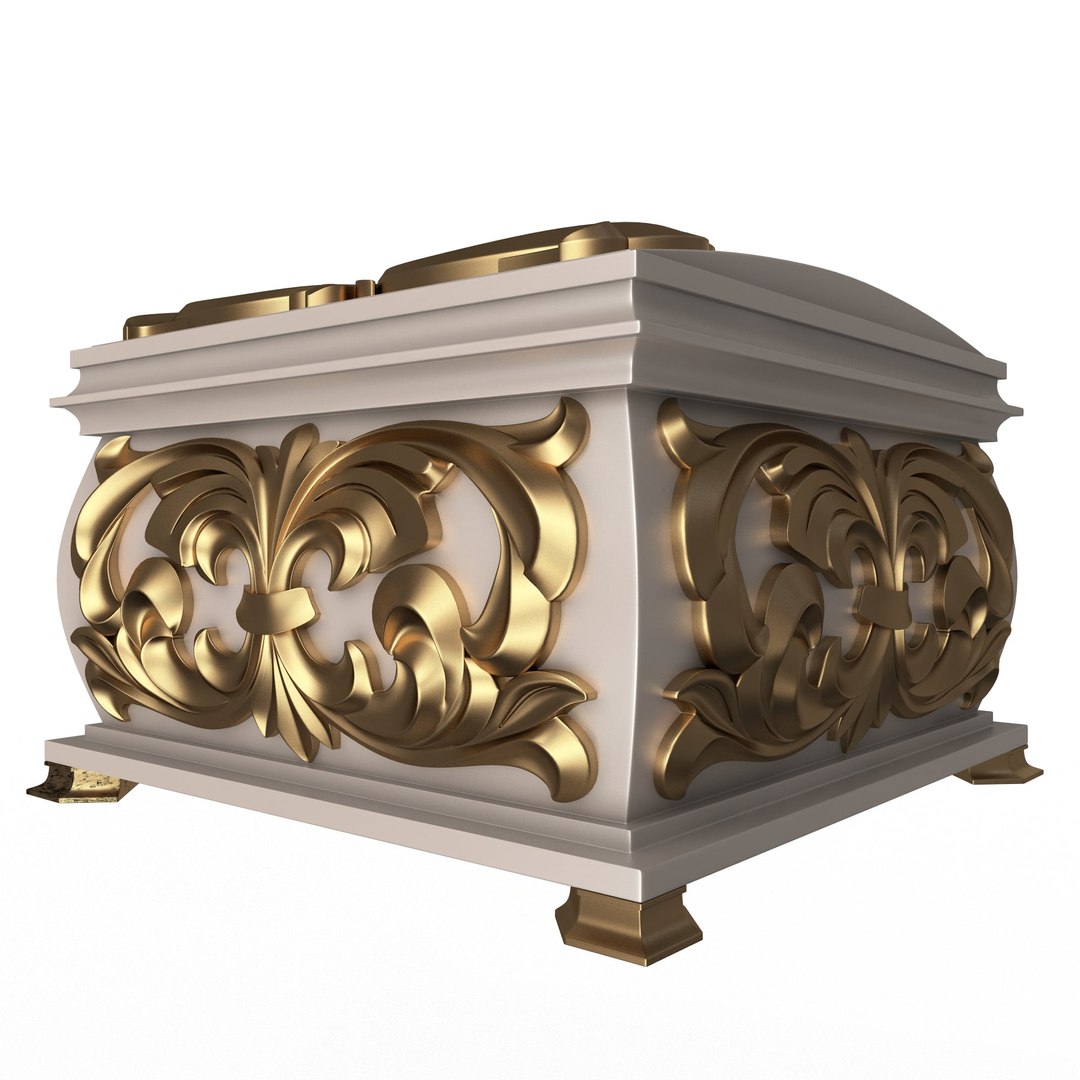 Casket Carved 08 White 3D Model - TurboSquid 2207790