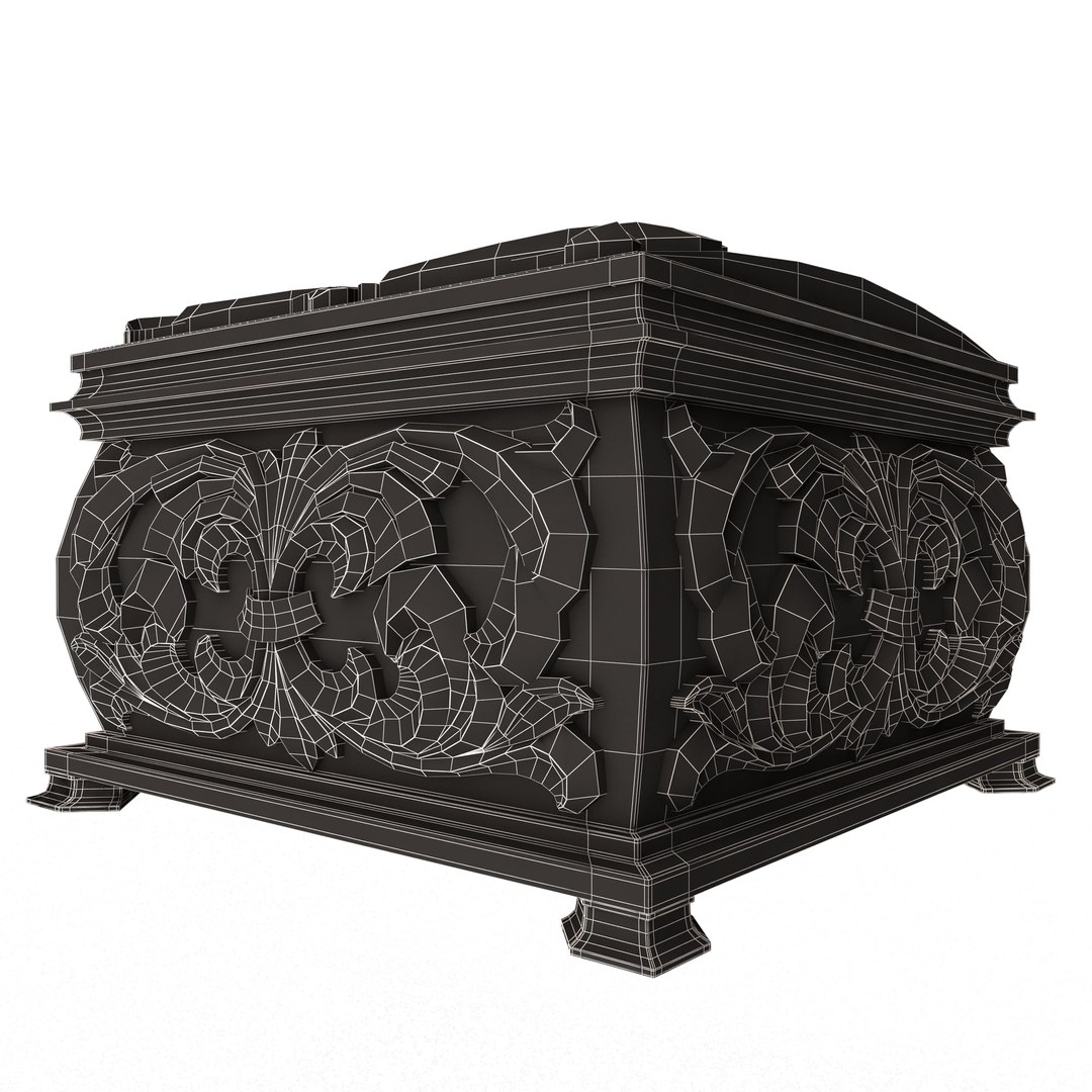Casket Carved 08 White 3D Model - TurboSquid 2207790