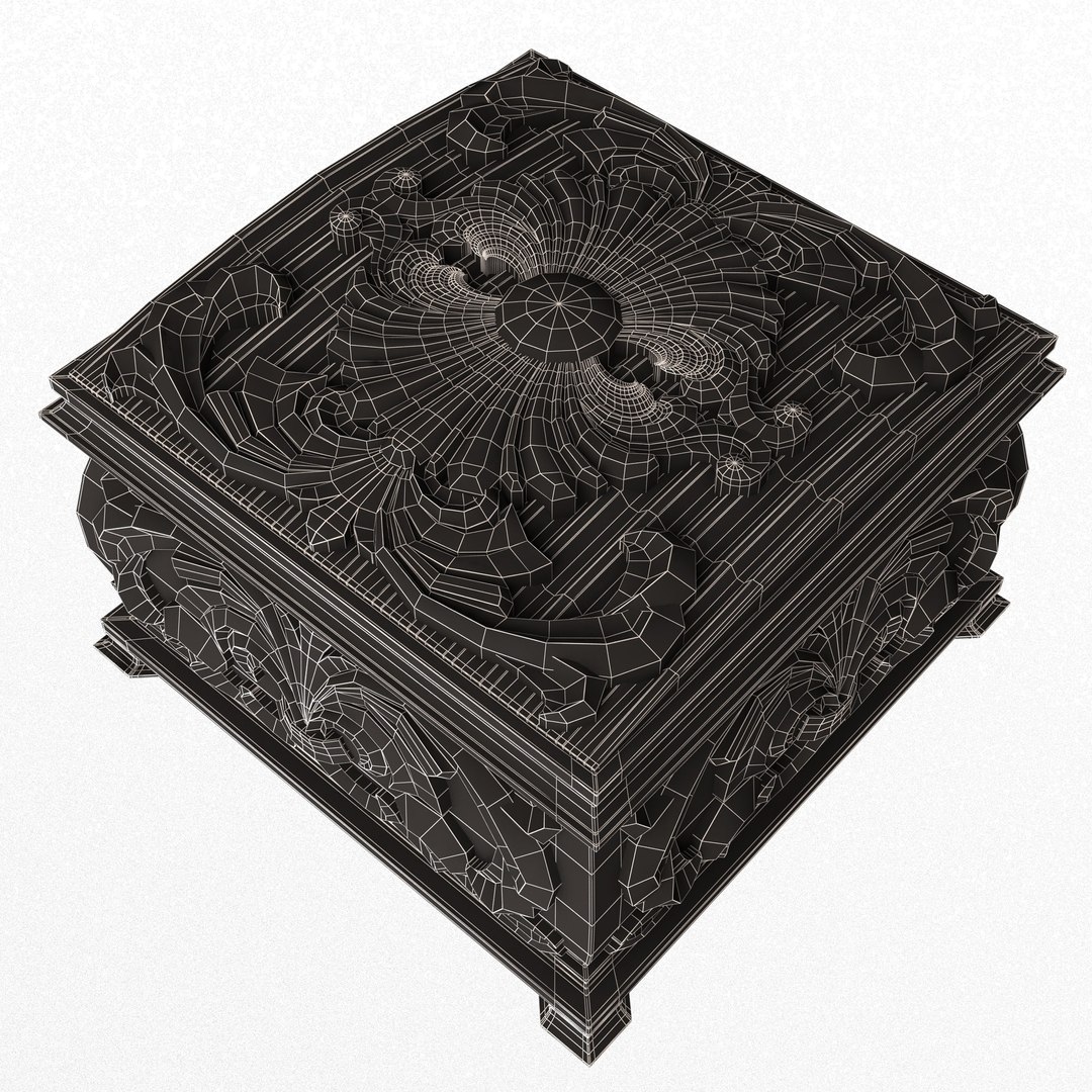 Casket Carved 08 White 3D Model - TurboSquid 2207790