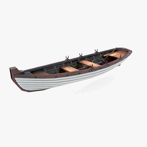3D Modern vehicle small wooden boat model