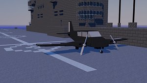 3D minecraft plane model