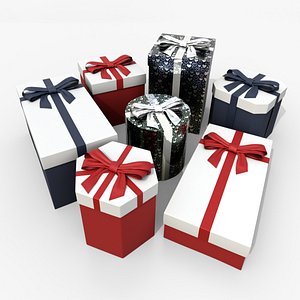 Gift Boxes - Classic Bow Collection 3D model