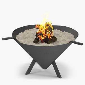 3D Fire Pit Cone with Bonfire model