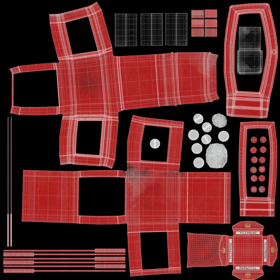 3D Redshift Red Phone Box - TurboSquid 1655609